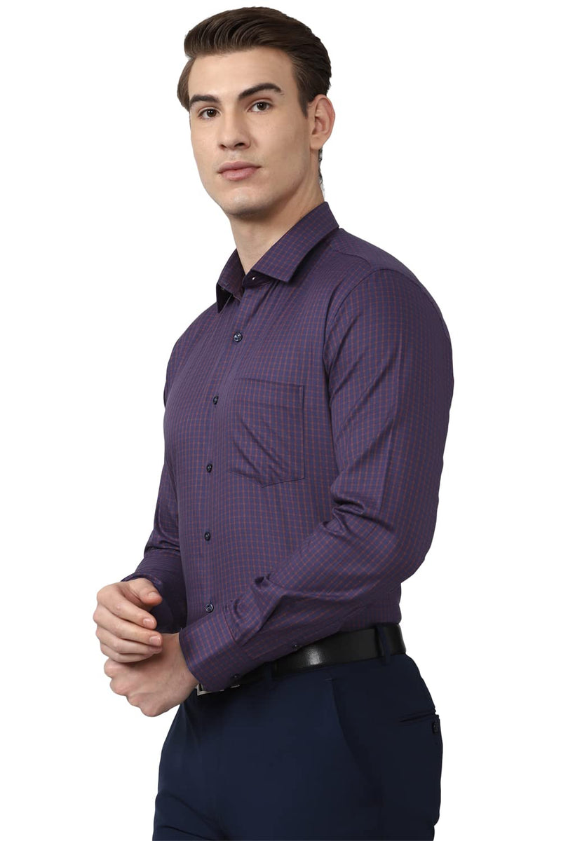 Van Heusen Men's Striped Slim Fit Shirt (VHSFRSLBW08297_Multi-Purple 42)