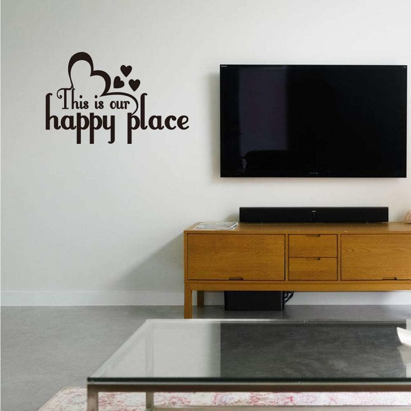 GADGETS WRAP This is Our Happy Place Family Wall Decal Love Quote Vinyl Wall Lettering Home Decor Wall Art