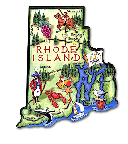 ARTWOOD Magnet - Rhode Island State MAP