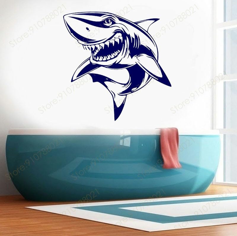 GADGETS WRAP Vinyl Shark Ocean Animal Wall Sticker Vinyl Dark Blue