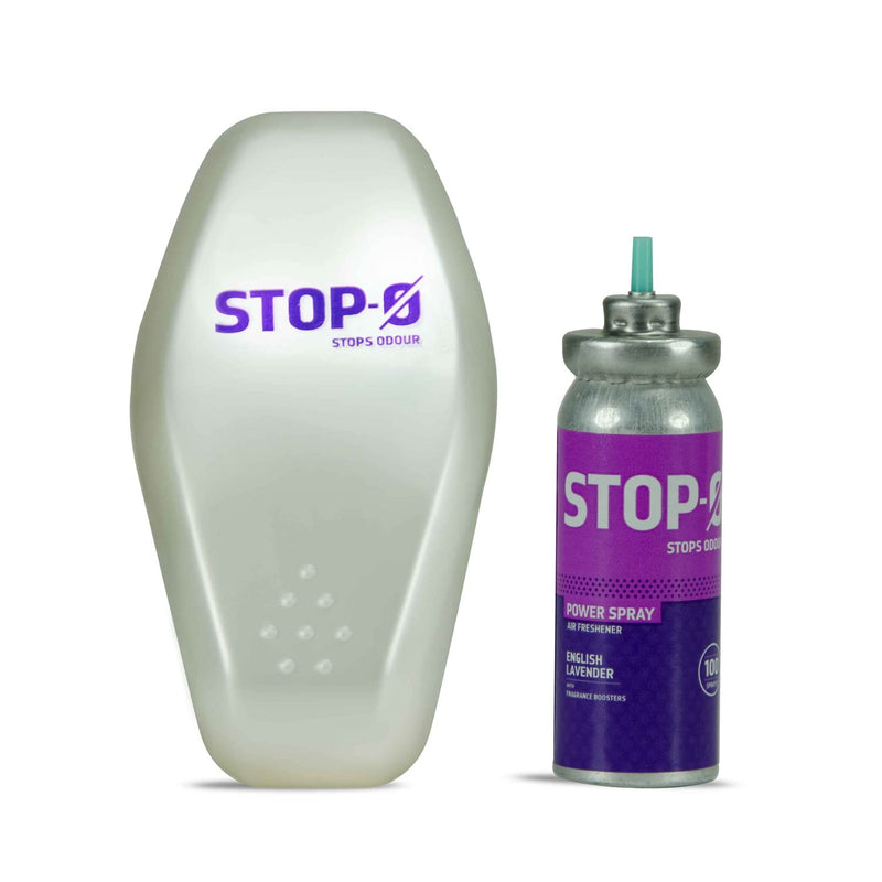 Stop-O One Touch Power Spray, Instant Bathroom/Toilet Freshener, English Lavender Fragrance - Set of 3 Packs (1 Dispenser + 1 Refill per pack)