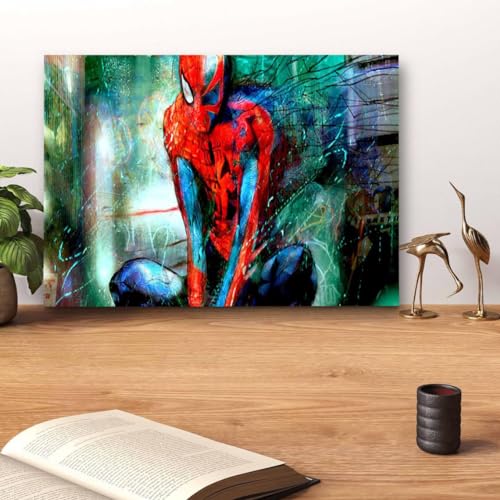 GADGETS WRAP Canvas Gallery Wrap Framed for Home Office Studio Living Room Decoration (14x11inch) - Spiderman Abstract