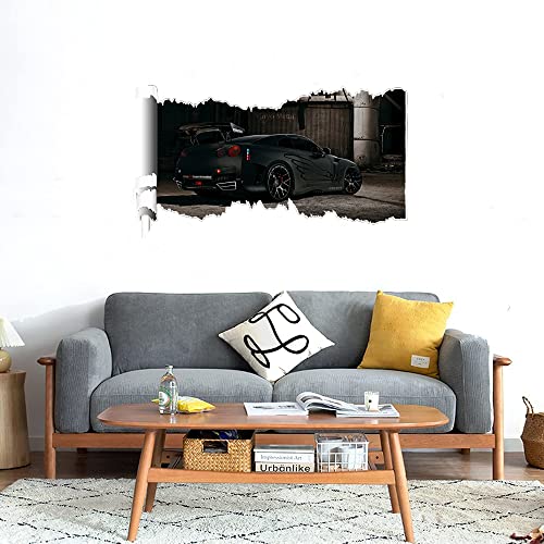 GADGETS WRAP Printed Wall Decal Sticker Scratched Paper Style Wall Decal (90cm x 50cm) - Nissan GTR