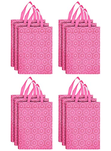 Kuber Industries Carry Bag|Shopping bag With Handles|Shopping Bag For Grocery|Pack of 12 |PINK