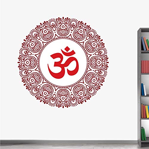 WALLSTICKS ' Om - Mantra - Pooja - Yoga - Hindu - Religious - Rangoli - Colourful - Decorative - Wall Sticker ' - WS154 (PVC Vinyl - 55 cm X 55 cm)