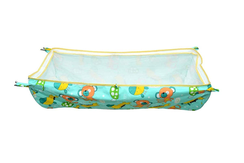 Sunflower Soft Cloth Swing Baby Cradle/Ghodiyu/Khoyu Hammock in Cool Cotton with Net, Blue