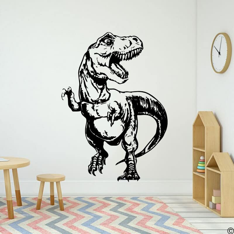 GADGETS WRAP Wall Decal Vinyl Sticker for Home Office Room Decoration Cartoon T-Rex Dinosaur Raw Wall Sticker