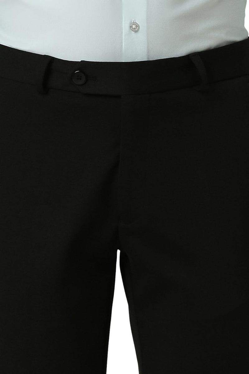 Peter England Men's Slim Pants (PETFWSSB130424_Black