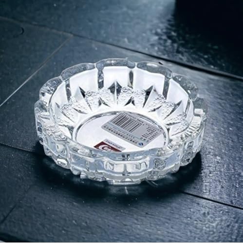 Worlds | Crystal Glass Ashtray and Feng Shui Prosperity Plate, 12 cm, Clear