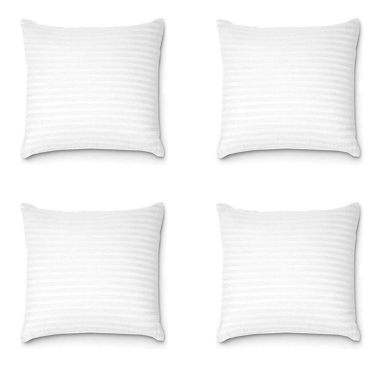 VLYSIUM Perfect Sleeper Premium Square 20x20 Inch Polyester Fiber Cushion Sofa Pillow Set of 4 (White)