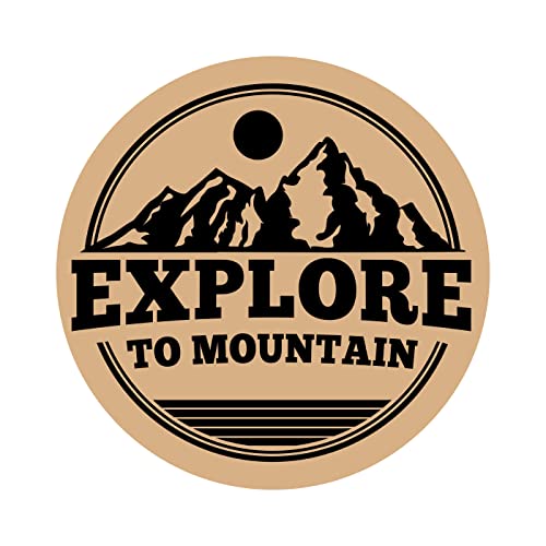 DOTME Travel Explore Mountain Wooden With Vinyl Sticker Decorative Wall Décor Boys Girls Home House Bedroom Living Room House Hall DIY Art 8 INCH (Black)