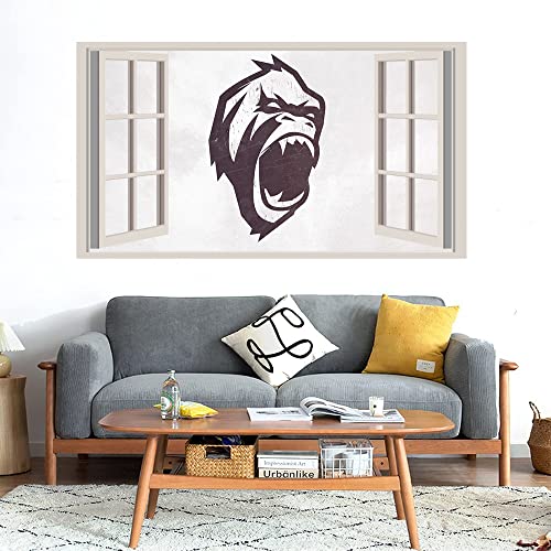 GADGETS WRAP Printed Wall Decal Sticker Fake Window Style Decal (90cm x 50cm) - Gorilla