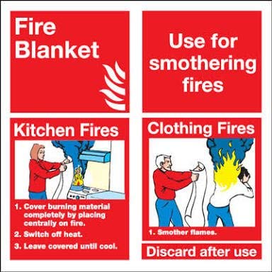 GFT Fire Blanket Size 1 meter x 1 meter (White)