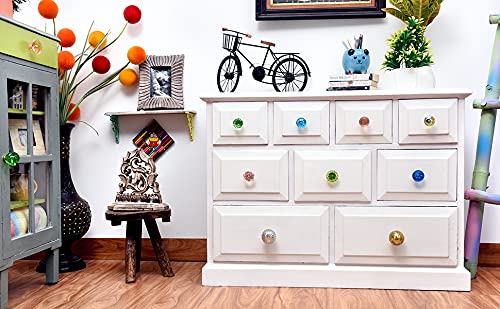 IndianShelf 2 Piece Glass Pink Flower Drawer Knobs for Kitchen Cabinet Hardware Door Decorative Dresser Pulls Luxury Creative
