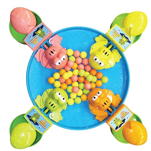 ToyMagic Hungry Feed Me Frog Game with 32 Beans|Eat The Beans|Hungry Frog Game for Kids|4 Player Family Party Board Game|Press The Frog|Collect More Beans|Best Birthday Gift for Kids 4+|Made in India