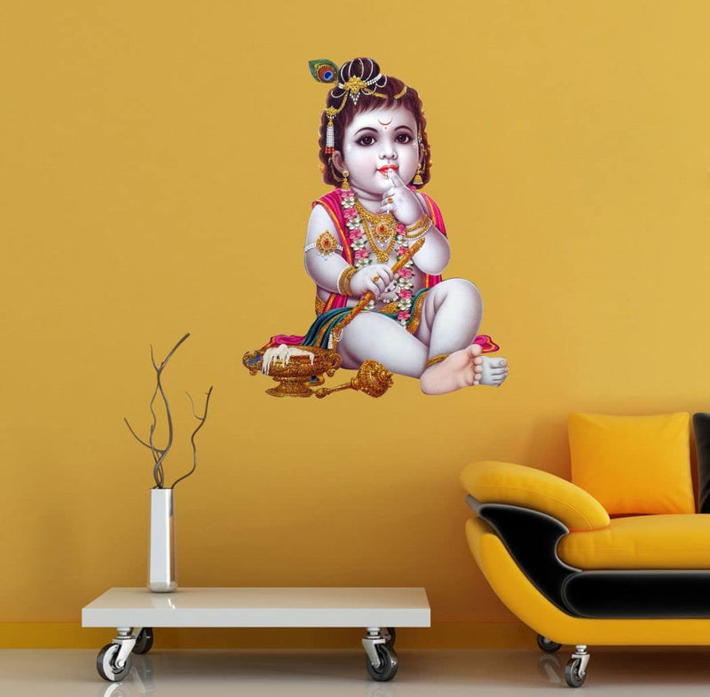 Delight Art Little Shree Krishna Design Wall Sticker Size - (43 * 55) cm Model id - (DAMC00700L)