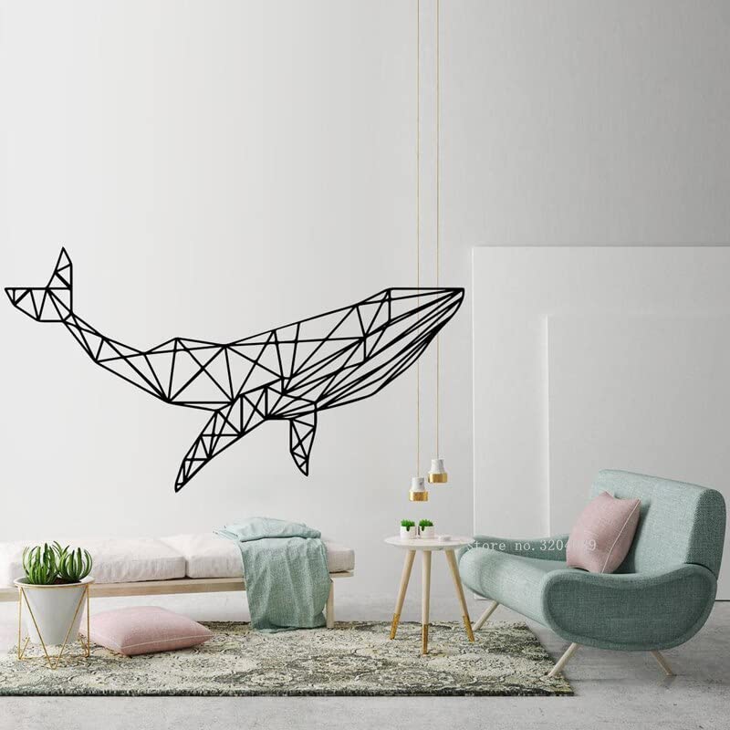 GADGETS WRAP Vinyl Decal Sticker Whale Geometric Wall Decal Animals Outlines (Item Finish Size : 42cm x 78cm)