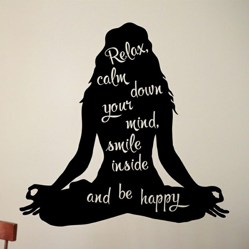 GADGETS WRAP Vinyl Relax Calm Down You Mind Yoga Girls Quotes Wall Sticker Vinyl