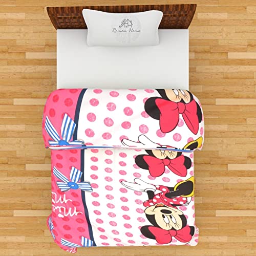 GodSun Harvest Pink Micky Mouse Kids Design Print Micro Fibre Single Bed Reversible AC Blanket (85x 55 Inch)