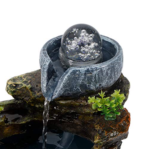 Tabletop Fountain, Beautiful Strong LED Tabletop Fountain, Lightweight Durable Lovely for Office Decoration Home Gift