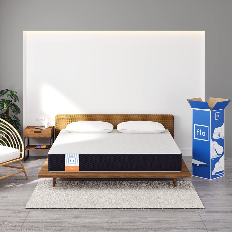 Flo Ergo™ Mattress | Aloe Vera Infused Memory Foam Mattress with Motion Isolation™ Technology | Medium Soft Feel | 6 inch Mattress in Queen Size (78x60x6 inches) | 10 Year Warranty