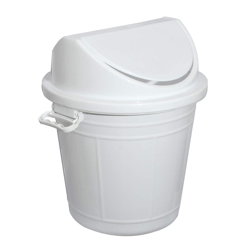 Kuber Industries Plastic Swing Lid Garbage Waste Dustbin for Home, Office, Factory, 30 Liters, Large Size (White) -CTKTC038705