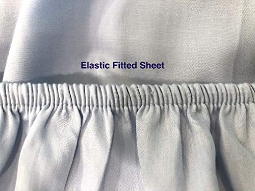 American Pillowcase Cotton 300 TC Fitted Bedsheet (King_Blue)