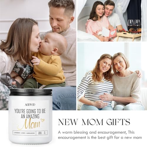 AOOVOO New Mom Gifts - Inspirational Pregnancy Gifts for Expecting Mom, New Mom Soy Wax Candle, Pregnancy Must Haves, Pregnancy Gifts for Expecting Mom, 1st Mothers Day Gift for New Mom