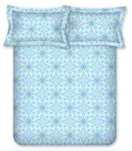 Bombay Dyeing Epigram 144 TC 100% Single Size 150x224CM BEDSHEET with 1 Pillow Covers Size 46X69CM - Epigram 7566-Blue