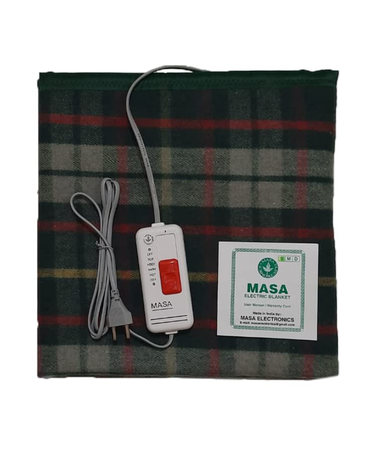 MASA ELECTRONICS Wool Masa Electric Blanket, Single, Multicolor