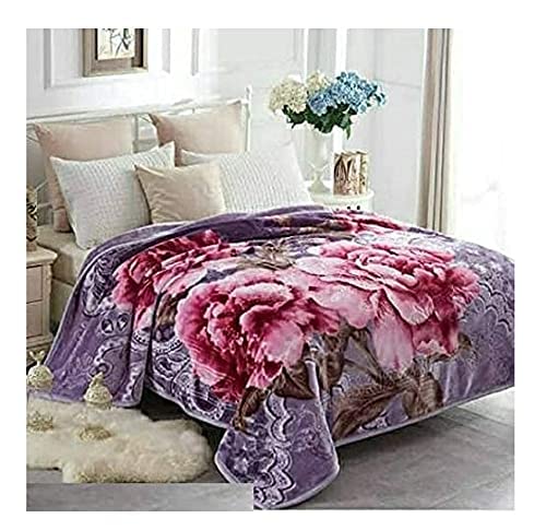 Bezzilish Home Super Soft Cotton Luxury Double Bed Double Ply Reversible Imported Mink Blanket - Standard, Multicolor