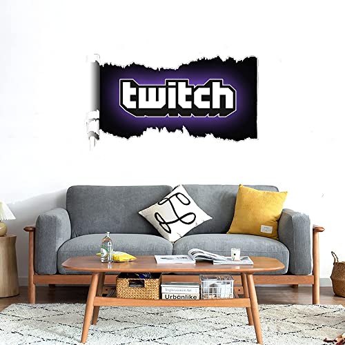 GADGETS WRAP Printed Wall Decal Sticker Scratched Paper Style Wall Decal (90cm x 50cm) - Twitch