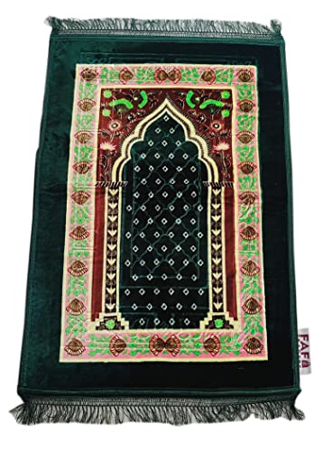 FAF e-TRADERS Modern Premium Janamaz Prayer Mat Musalla Soft Velvet Mat for Salah Musallah and Namaz