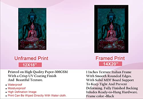 SAF Pack of 1 Buddha religious modern art wall painting with framed for living room 11 inch x 14 inch CANFM31257