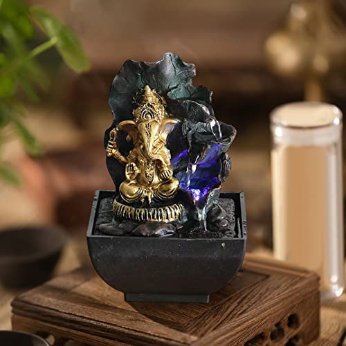 BNF Ganesha Statues Indoor Tabletop Fountain Collectibles Decorative Gift 13cmx13cmx19cm