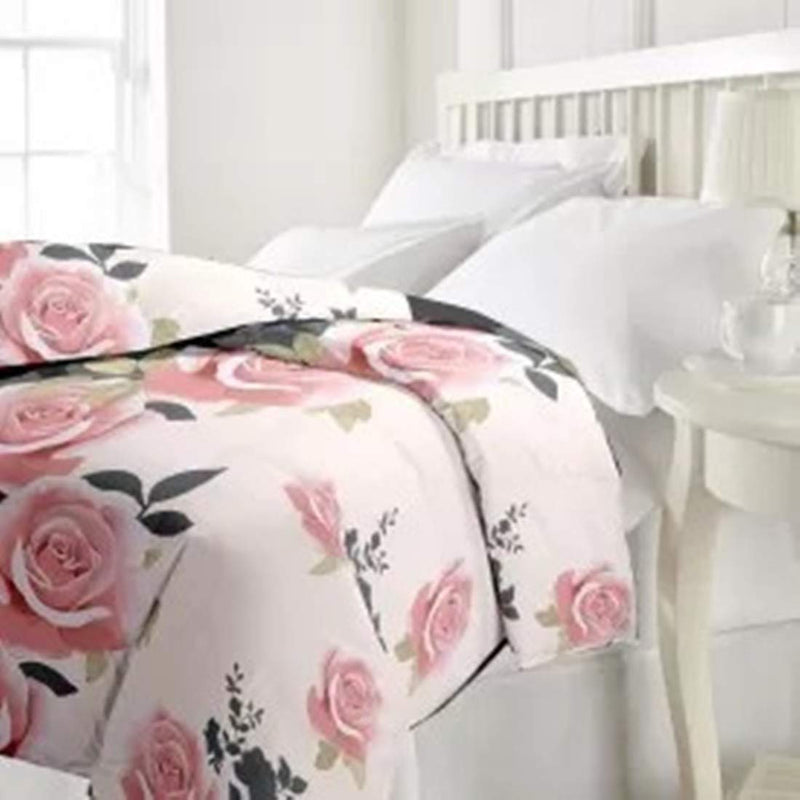 INDICUM Pink Rose Cotton Microfiber Double Bed AC Blanket (85X100) Summer/Winter