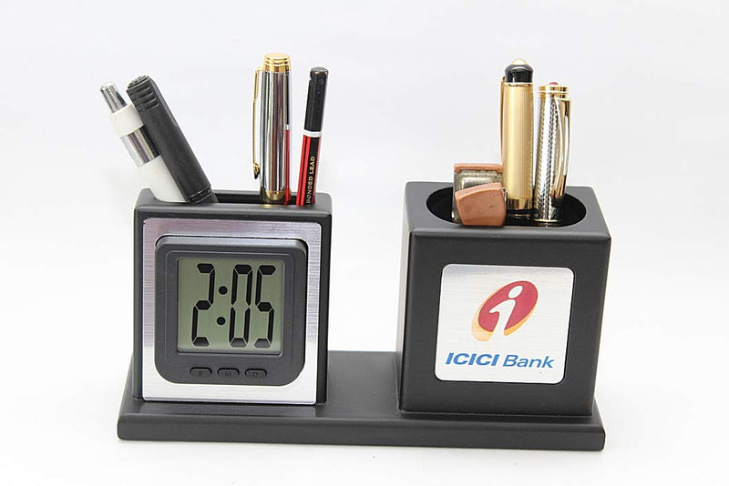 Laps of Luxury® Table Top with Detachable LED Clock, Visiting Card Holder and Tumbler