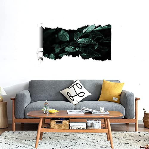 GADGETS WRAP Printed Wall Decal Sticker Scratched Paper Style Wall Decal (90cm x 50cm) - Dark Leaves