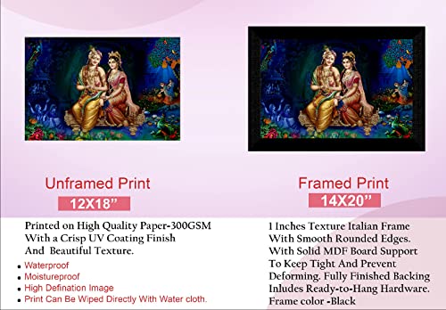 SAF paintings Pack of 1 Radha krishna religious modern art wall painting with framed for living room 11 inch x 14 inch CANFM31326