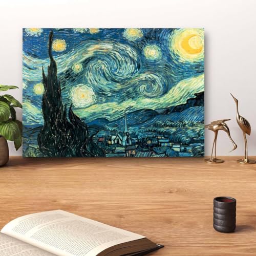 GADGETS WRAP Canvas Gallery Wrap Framed for Home Office Studio Living Room Decoration (14x11inch) - Starry Night Van Gogh