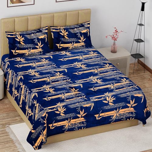 COZY FURNISH Fleece Winter Double Size Woolen 300 Threadcount Warm Bed Sheet with Pillow Covers for Winters 228X254 Cm Woolen Bedsheet for Double Bed ...