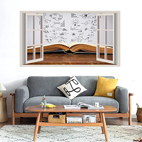 GADGETS WRAP Printed Wall Decal Sticker Fake Window Style Decal (90cm x 50cm) - Book Notes