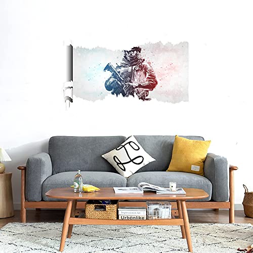 GADGETS WRAP Printed Wall Decal Sticker Scratched Paper Style Wall Decal (90cm x 50cm) - Ghost Soldier