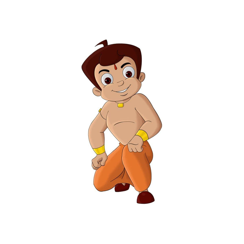 Jump up Amazing Chota Bheem Wall Sticker for Kids Room, Bedroom, Drawing Room, Living Room, Home| Multicolor| Size 30cm X 15cm