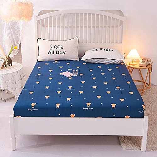 Fitted Sheet 1PCS 100% Cotton Long Staple Combed Pure Natural Cotton Sheet Soft & Silky Sateen Weave with Elastic All Around - Fits Mattress Upto 9.8 inches