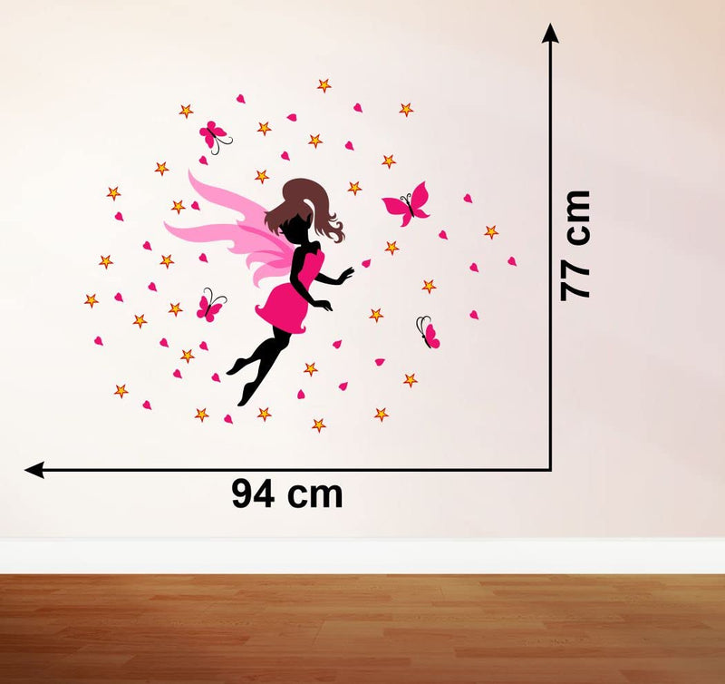 Delight Art Star with Angel and Butterfly Wall Sticker Size - ( 94*77 ) cm Model id - ( DAMC00340L )