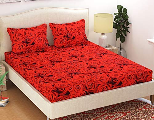 HFI Homefab India Microfiber Double Bedsheet with 2 Pillow Covers - Multicolor.