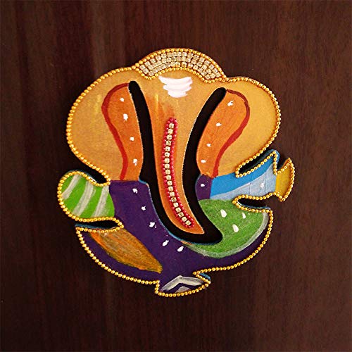 Dhanashree Creation Handmade Multicolor Ganesha Wooden Magnet