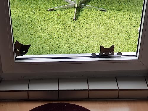 Shazam's Peeking Cat Window Silhouette | Home Décor | Wall Stickon| 5cmx5cmx2mm, Black, 3D Print