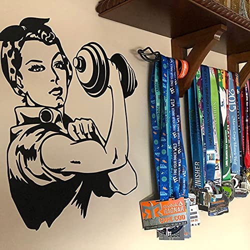 GADGETS WRAP Vinyl Decal Sticker Retro Woman Girl Lifting Weights (Item Finish Size : 65cm x 56cm)